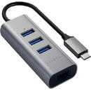 SATECHI Hub USB-C 3x USB 3.0 Ethernet Gri spatial