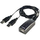 Switch KM Lindy 2 Port USB 1.1m, negru