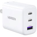 UGREEN Wall charger UGREEN CD275, 2x USB-C, 1x USB, 65W (white)