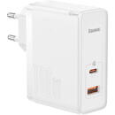 GaN5 Pro USB-C + USB wall charger, 100W  + 1m cable (white)