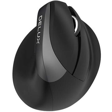 Mouse Wireless Vertical Mouse Delux M618Mini BT+2.4G RGB 4000DPI (black)