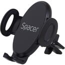 Spacer SUPORT auto SPACER pt. SmartPhone, fixare in ventilatie prin CLIPS, prindere laterala, rotire 360 grade, negru, "SPCH-GRV-CLIPS"