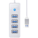 Orico Orico Hub Adapter USB to 4x USB 3.0, 5 Gbps, 0.15m (White)