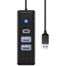 Orico Orico Hub Adapter USB to 2x USB 3.0 + USB-C, 5 Gbps, 0.15m (Black)