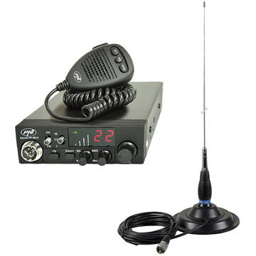 Statie radio Kit Statie radio CB PNI ESCORT HP 8024 ASQ + Antena CB PNI ML145 cu magnet 145/PL