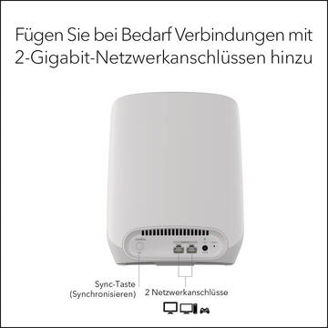 Router wireless NETGEAR Orbi WiFi 6 Tri-Band Mesh Satellite Mesh Access Point (White)