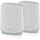 NETGEAR Orbi WiFi6 Tri-Band Mesh System Set of 2, Mesh Router (white)