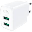 Wall Charger A33, 2x USB, 18W, QC3.0 (white)