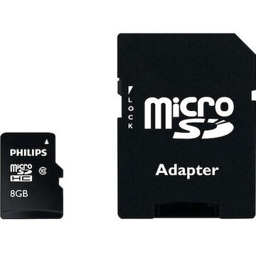 Card memorie Philips MicroSDHC Card       8GB Class 10 UHS-I U1 incl. Adapter