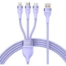 3in1 USB   Flash II Series, USB-C + micro USB + Lightning, 66W, 1.2m (Purple)