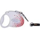 FLEXI Glam Splash Orient with Swarovski crystals S - Dog Retractable lead - 3 m - white