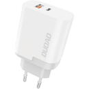 Dudao A6xsEU, Alb, 1xUSB, 1xUSB-C, 3A, 22.5W, PD, Quick Charge 3.0