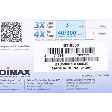 Edimax BT-8500 networking card Bluetooth 3 Mbit/s