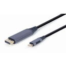 Gembird CC-USB3C-DPF-01-6 video cable adapter 1.8 m USB Type-C DisplayPort Black, Grey
