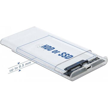 Delock Carcasa de unitate SATA HDD/SSD 2.5" Alb