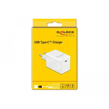 Incarcator de retea Delock USB typeC (F) 3A 100-240V 60W white