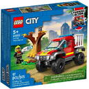 LEGO City - Salvare cu masina de pompieri 4x4 60393, 97 piese