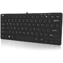 Adesso Adesso SlimTouch Mini Keyboard with 2xUSB Hub, 78-Key US layout, Wired, USB