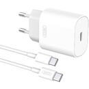 XO Wall Charger with + USB-C Cable XO L91EU 25W (white)