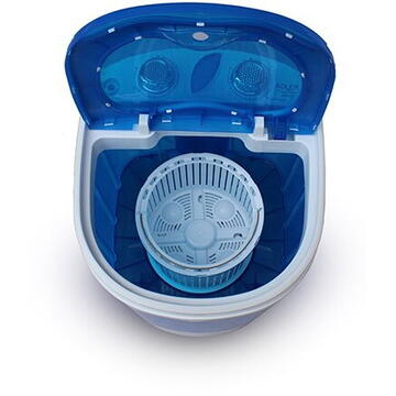 Mini masina de spalat rufe Adler AD8051, Capacitate 3kg, Semiautomata, Alb/albastru