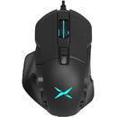 Wired Gaming Mouse with replaceable sides Delux M629BU RGB 16000DPI Negru