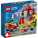 City - Remiza si masina de pompieri 60375, 153 piese