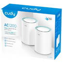 Cudy WiFi Mesh M1300  AC1200 867Mbps 12V 2buc Alb