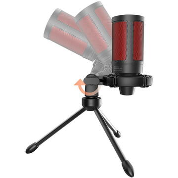 Microfon SAVIO wired gaming microphone with backlight, tripod, USB, SONAR PRO