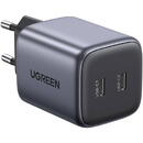 UGREEN CD294 charger, 2x USB-C, GaN, PD3.0, QC4.0, 45W (Grey)