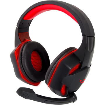 Casti ESPERANZA Blackbird EGH400, Casti gaming On Ear cu microfon, Negru/Rosu