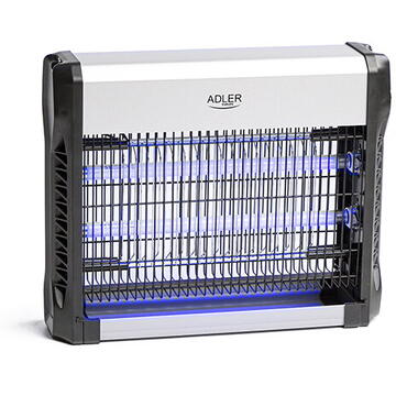 Adler Lampa electrica cu lumina UV anti insecte 150 m2, Power 23,7 W Argintiu/Negru