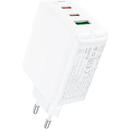 Acefast Acefast A41 wall charger, 2x USB-C + USB, GaN 65W (white)