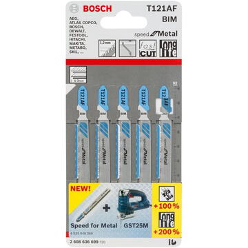 Bosch Pânză de ferăstrău T 121 AF 92mm 5buc