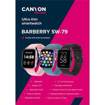 Smartwatch Canyon CNS-SW79BL