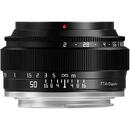 Obiectiv manual TTArtisan Full Frame 50mm F2 negru pentru FujiFilm FX-mount