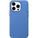 iCarer Husa Capac Spate Litchi Din Piele, Compatibila Cu MagSafe Light Blue Albastru APPLE iPhone 14 Pro