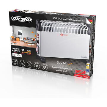 Mesko Convector heater with timer and Turbo fan