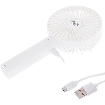 Ventilator Adler AD 7331w Portable Mini Fan 9cm/3,5” USB, White