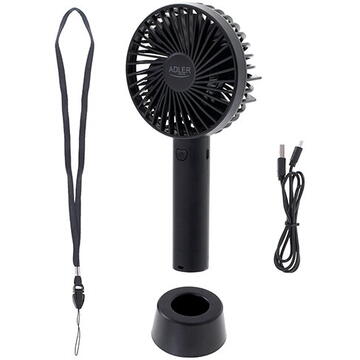 Ventilator Adler AD 7331b Portable Mini Fan 9cm/3,5” USB, Black