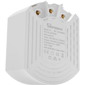 Intrerupator inteligent Sonoff 023108, 433 MHz, 200 W, Wireless, Alb/Negru