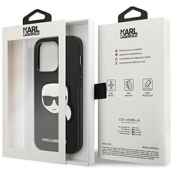 Husa Karl Lagerfeld Husa Saffiano Karl's Head iPhone 14 Pro Black