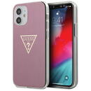 Guess Husa de protectie Guess din Plastic TPU pentru Apple iPhone 12 mini - Metallic Triangle, Roz