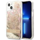 Husa de protectie Guess Liquid Glitter Paisley Case pentru iPhone 13 mini, Auriu