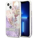 Guess Husa de protectie Guess Liquid Glitter Flower Case pentru iPhone 13 mini, Violet