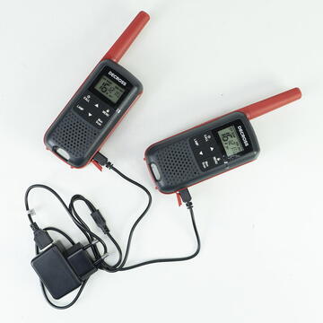 Statie radio Statie radio portabila PMR PNI Decross DC63, 446MHz, 0.5W, 16CH, 1000mAh NiMH, IPx4, set 2 bucati