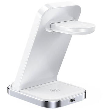 3in1 Qi inductive charger with stand Acefast E15 15W (white)