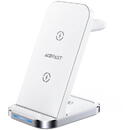 Acefast 3in1 Qi inductive charger with stand Acefast E15 15W (white)