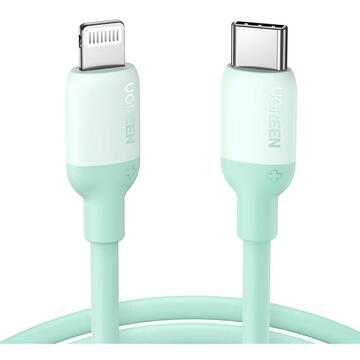UGREEN USB-C to Lightning Charging Cable, PD 3A, 1m (green)