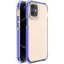 Hurtel Spring Armor clear TPU gel rugged protective cover with colorful frame for iPhone 12 mini blue