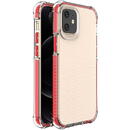 Hurtel Spring Armor clear TPU gel rugged protective cover with colorful frame for iPhone 12 mini red
